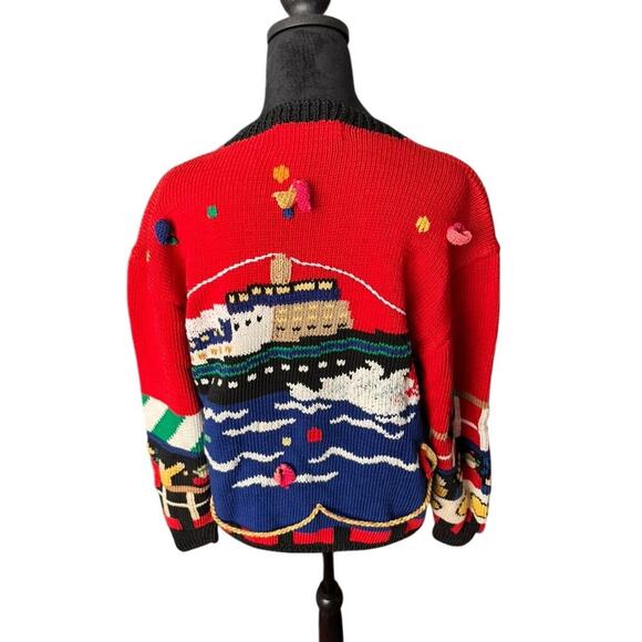 RARE Vintage Berek Hand-Knit 100% Cotton Nautical Sweater M - Picture 2 of 5